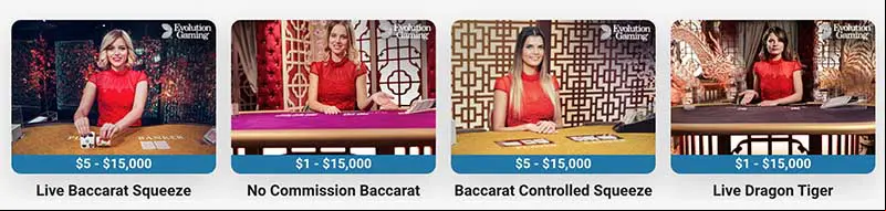 Live dealer baccarat at online casinos