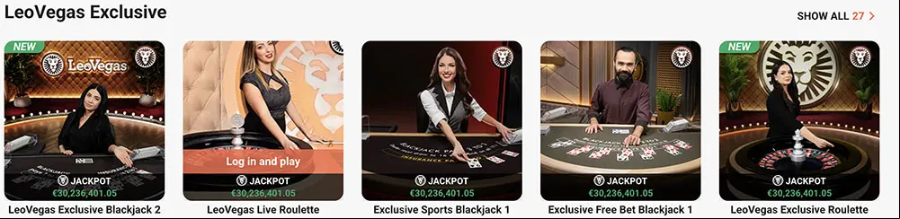 Play on the Leo Vegas live tables for real money